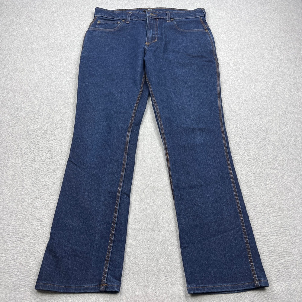Origin Legit Fit Jeans Mens 36x34 Blue Dark Wash Stretch 5 Pocket Denim USA Made